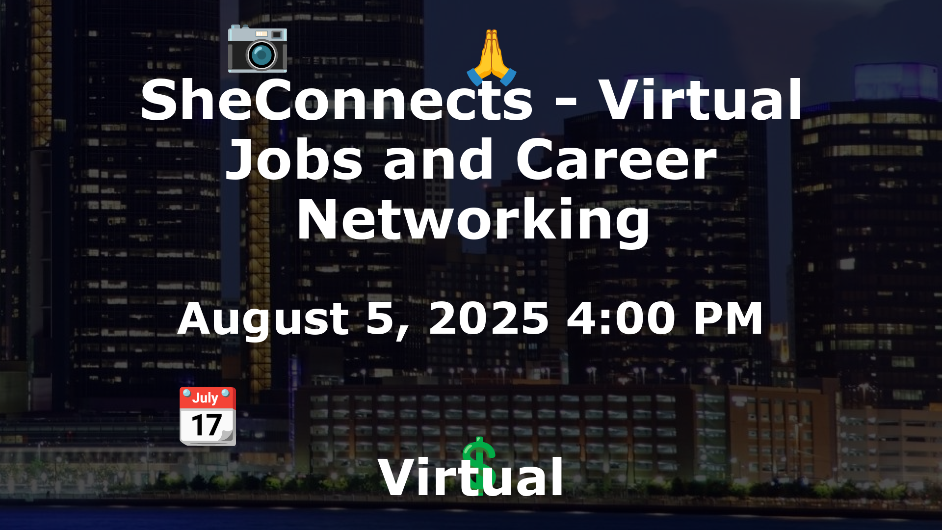 SheConnects - Virtual Jobs and Career Networking event image